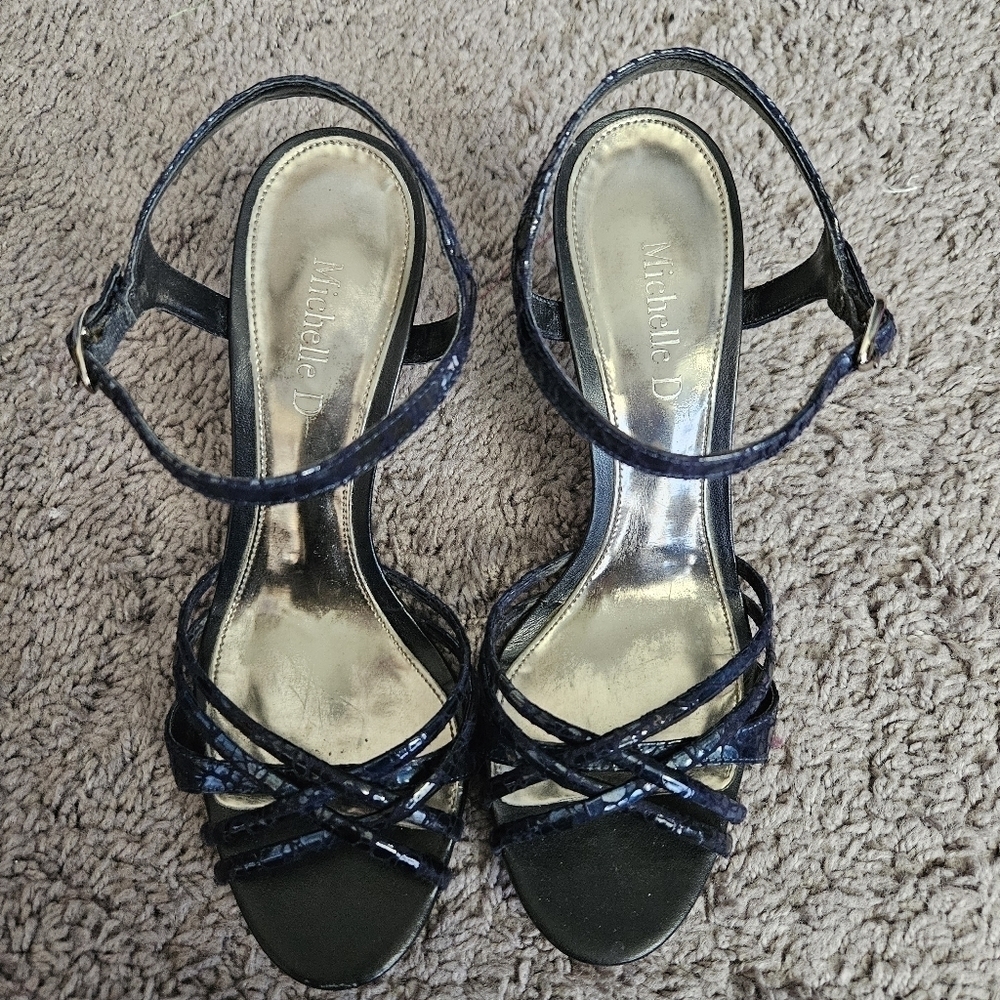 Michelle D Vavavoom Metallic Kitten Heels‎ Sz 7